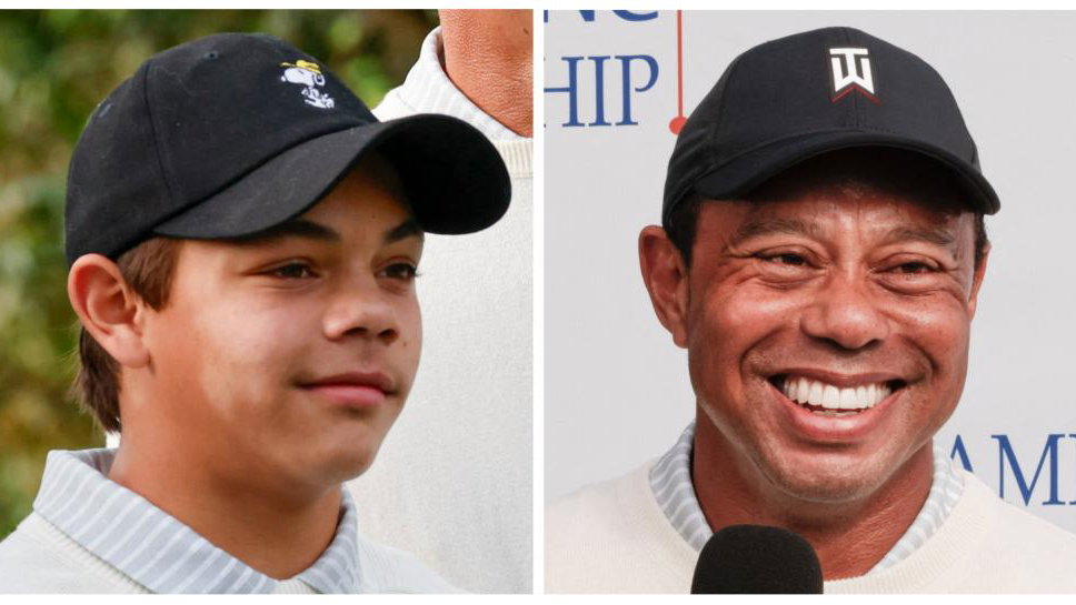 Golf world reacts to latest viral clip of Tiger Woods' son Charlie Woods